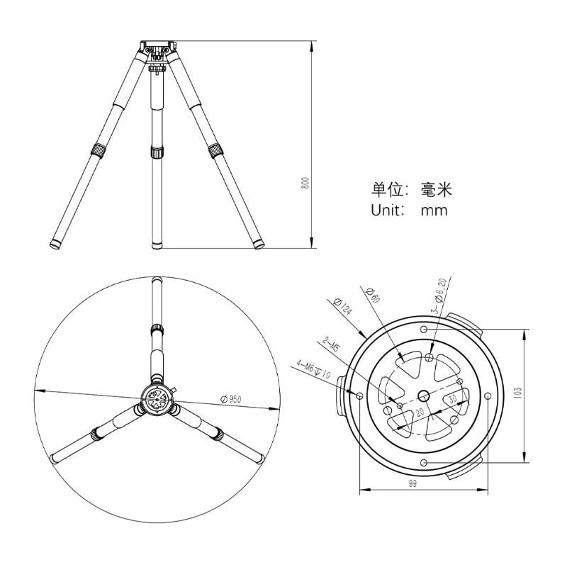 ZWO Trípode TC40 para AM3 / AM5 / AM7