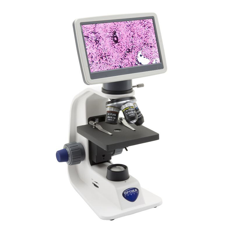 Optika Microscoop B-151V, Digitaal, mono, DIN, HC, 40x-400x, LED 1W, 2 MP, 30fps, LCD
