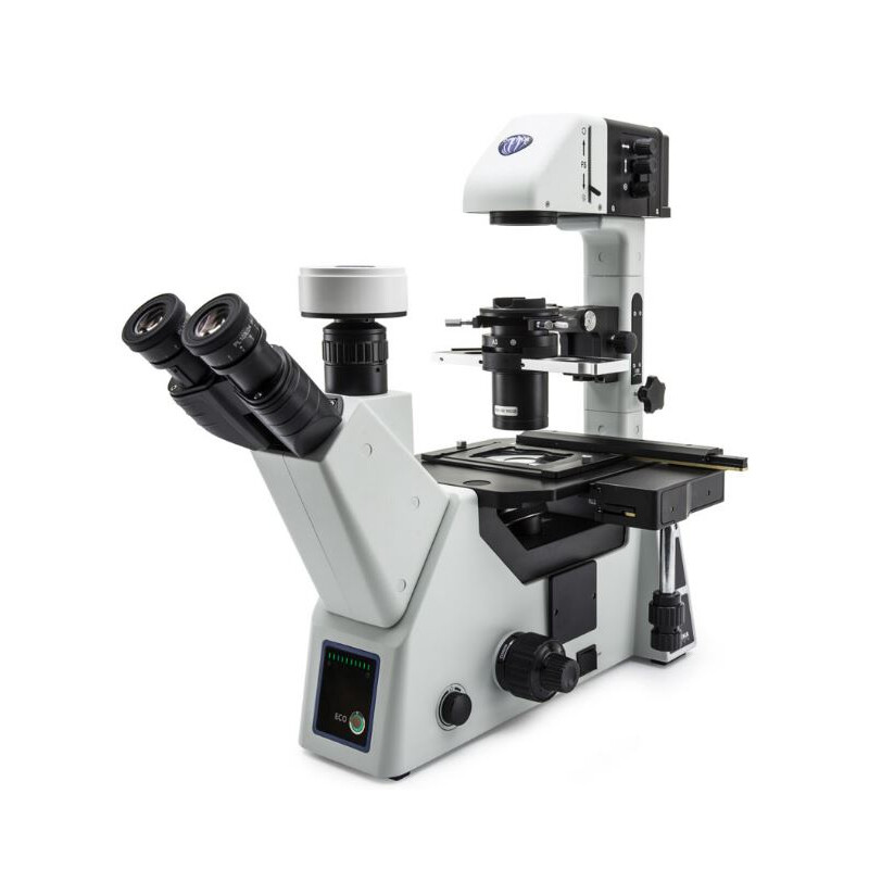 Optika Omgekeerde microscoop IM-5, trino, geïnverteerd, 10x24mm, LED 8W w.o. objectieven