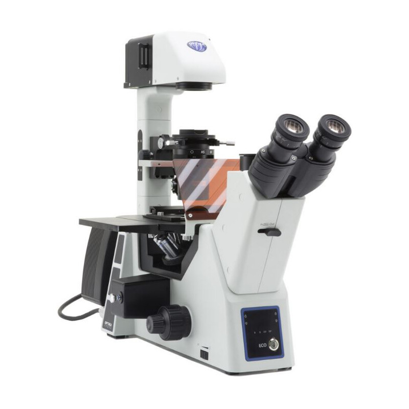 Optika Microscopio invertido IM-5FLD, FL, trino, inverso, 10x24 mm, AL/DL, LED 5 W, 8 W w.o. objetivos