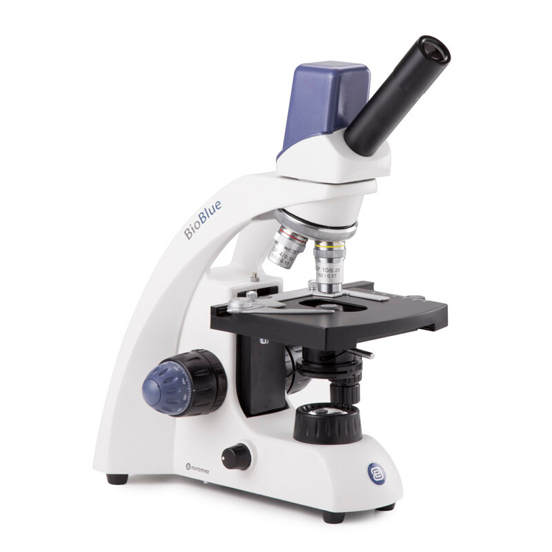 Euromex Microscope Mikroskop BioBlue, BB.4225, digital, mono, DIN, 40x - 400x, 10x/18, LED, 1W, m. Kreutztisch