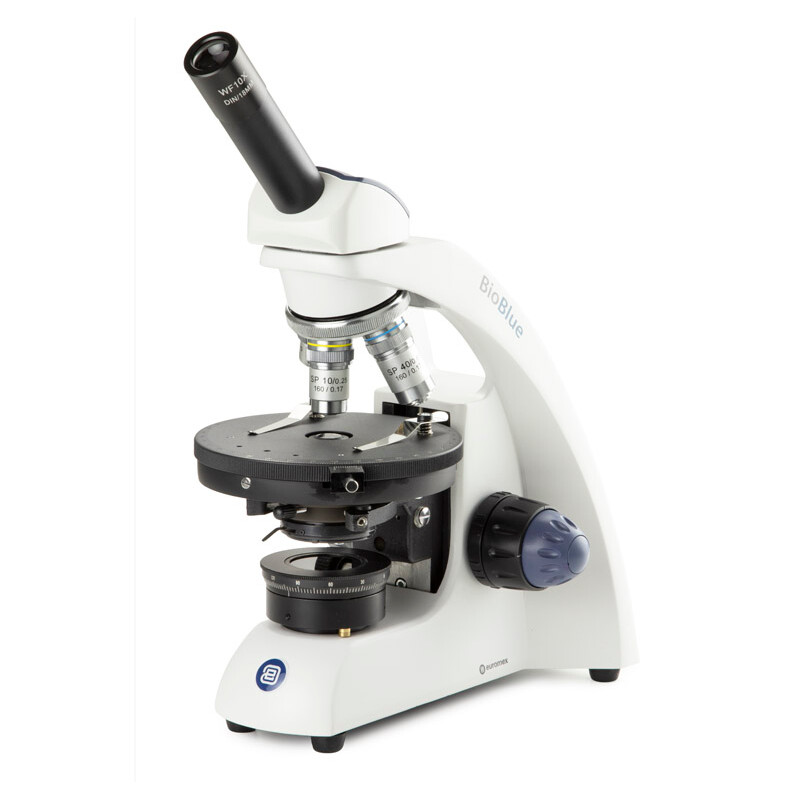 Euromex -microscoop BioBlue, BB.4240-P-DLED, mono, pol, DIN, semiplan, 40x-600x, 10x/18, LED, 1 W, accu