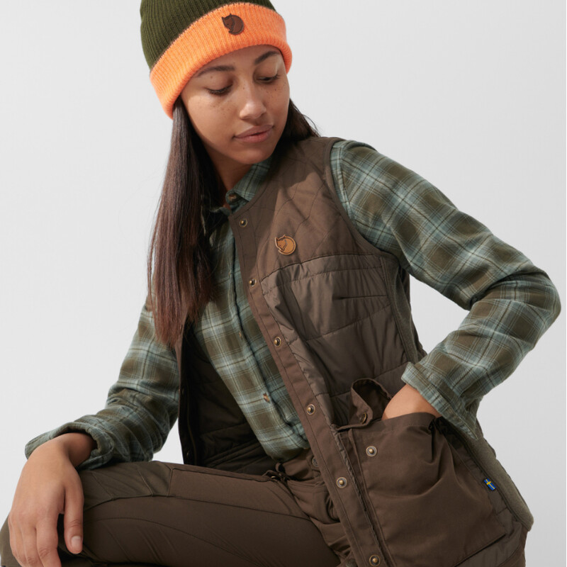 Fjällräven Boswol gewatteerd vest W, 633 Donker Olijf, S