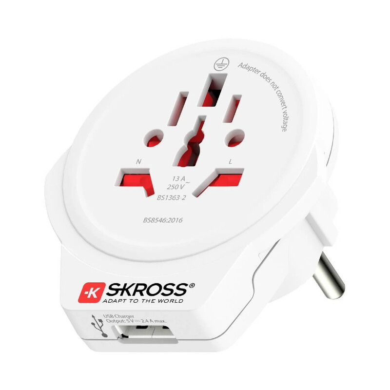 Skross Power pack Reiseadapter World to Europe USB 1.0