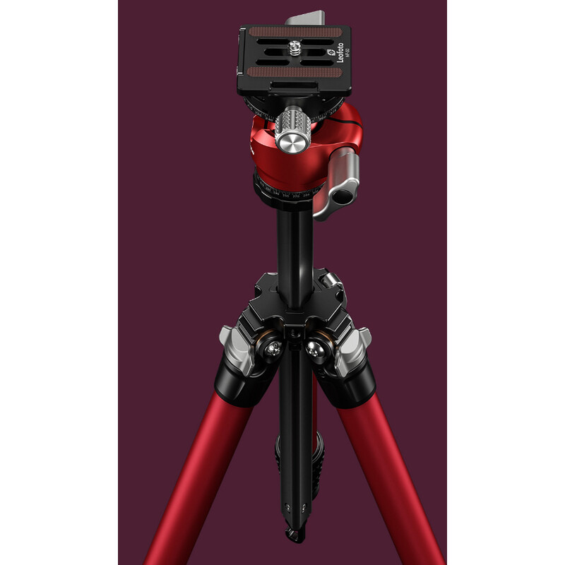 Leofoto Carbon Tripod LY-224C Mr.Y + Ballhead LH-25 R Red