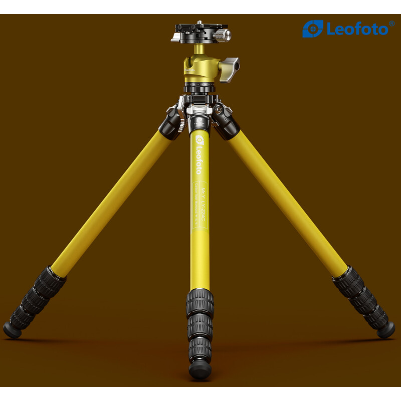 Leofoto Carbon Tripod LY-224C Mr.Y + Balhead LH-25 R Yellow