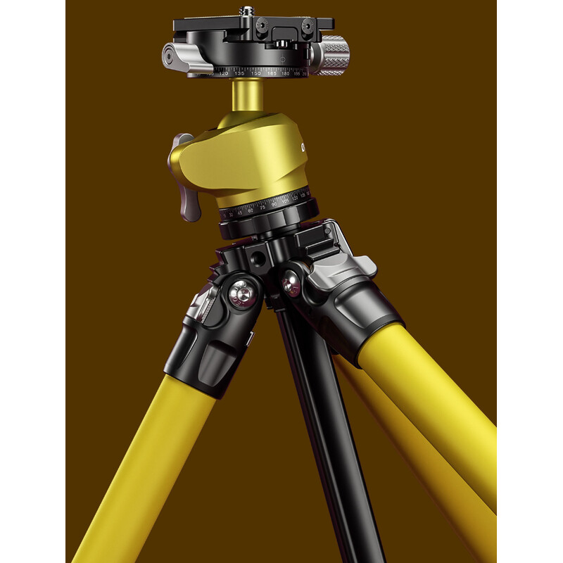 Leofoto Carbon Tripod LY-224C Mr.Y + Balhead LH-25 R Yellow
