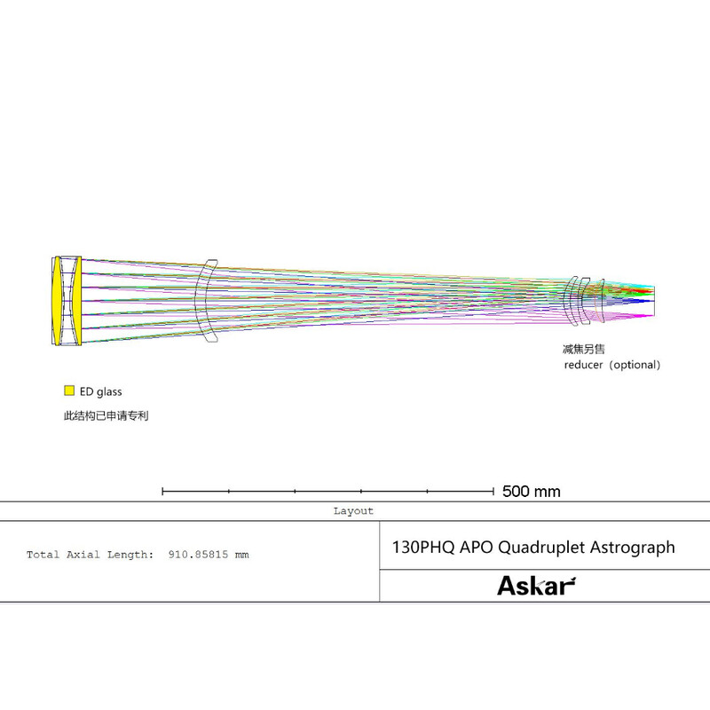 Askar Refractor apocromático AP 130/1000 130PHQ OTA