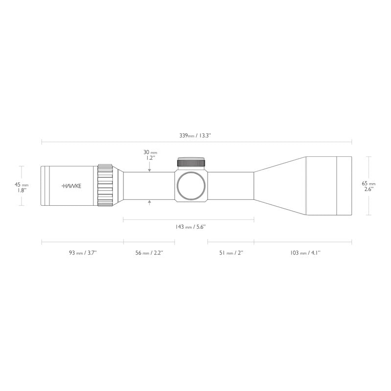 HAWKE Riflescope VANTAGE 30 WA FD IR 3-12x56