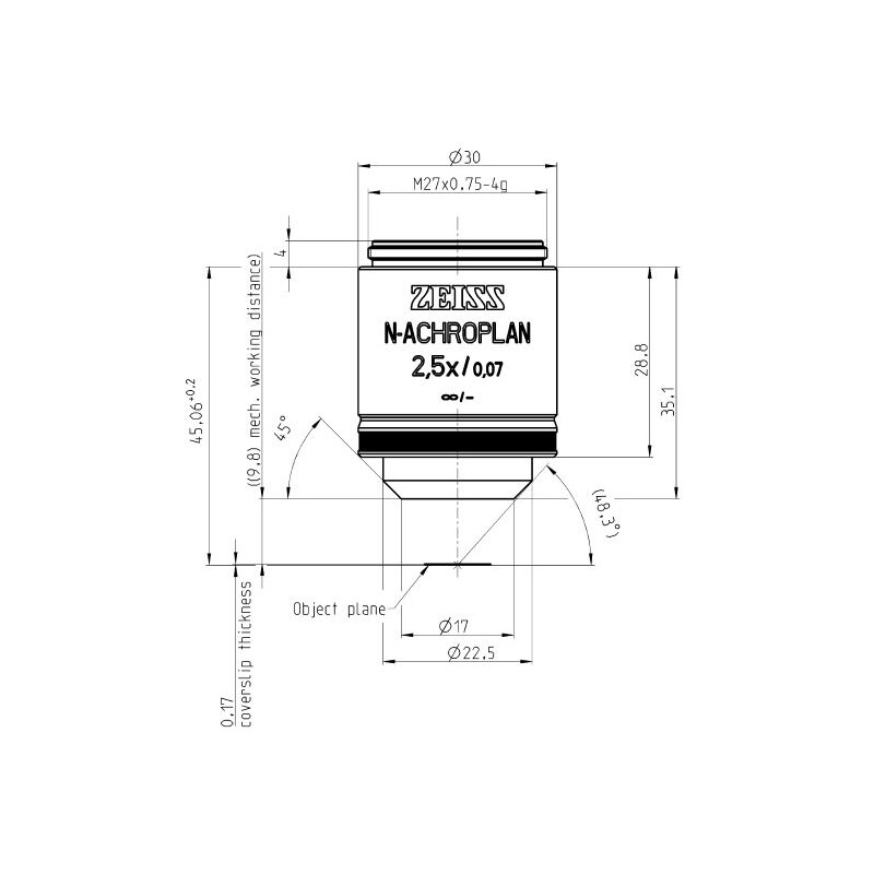 ZEISS Objectief N-Achroplan 2.5x/0.07 M27