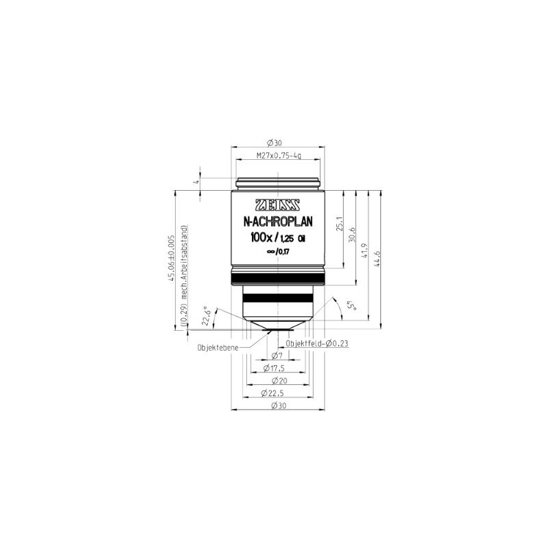 ZEISS Objetivo N-Achroplan 100x/1,25 Oil M27