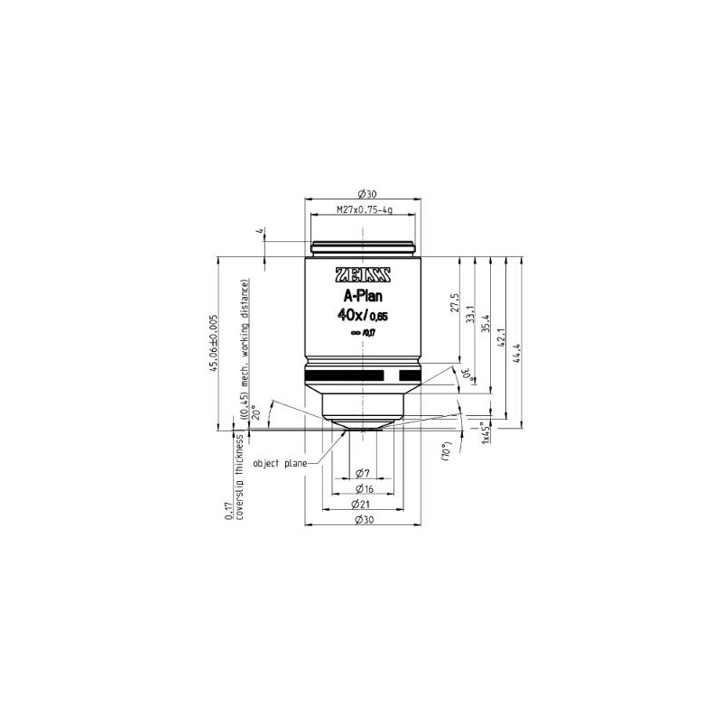 ZEISS objetivo Plan A 40x/0,65 M27