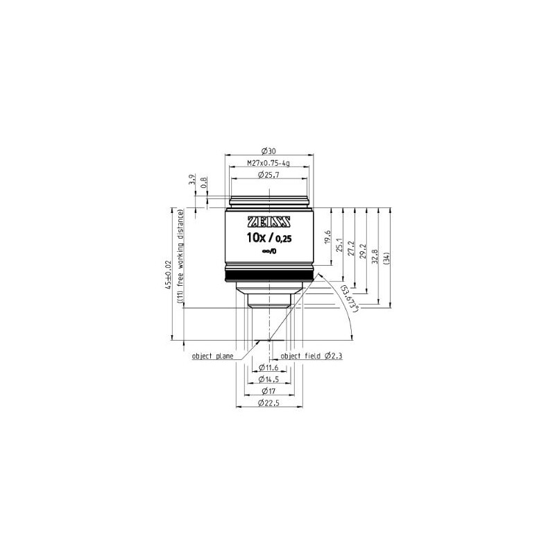 ZEISS Objetivo EC Epiplan 10x/0,25 M27