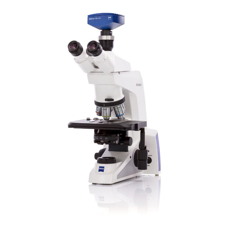 ZEISS Microscope , Axiolab 5, trino, infinity, plan, 10x, 40x, 50x, 100x, 10x/22, Dl, LED, 10W, inkl Kameraadapter, Mikrobiologie