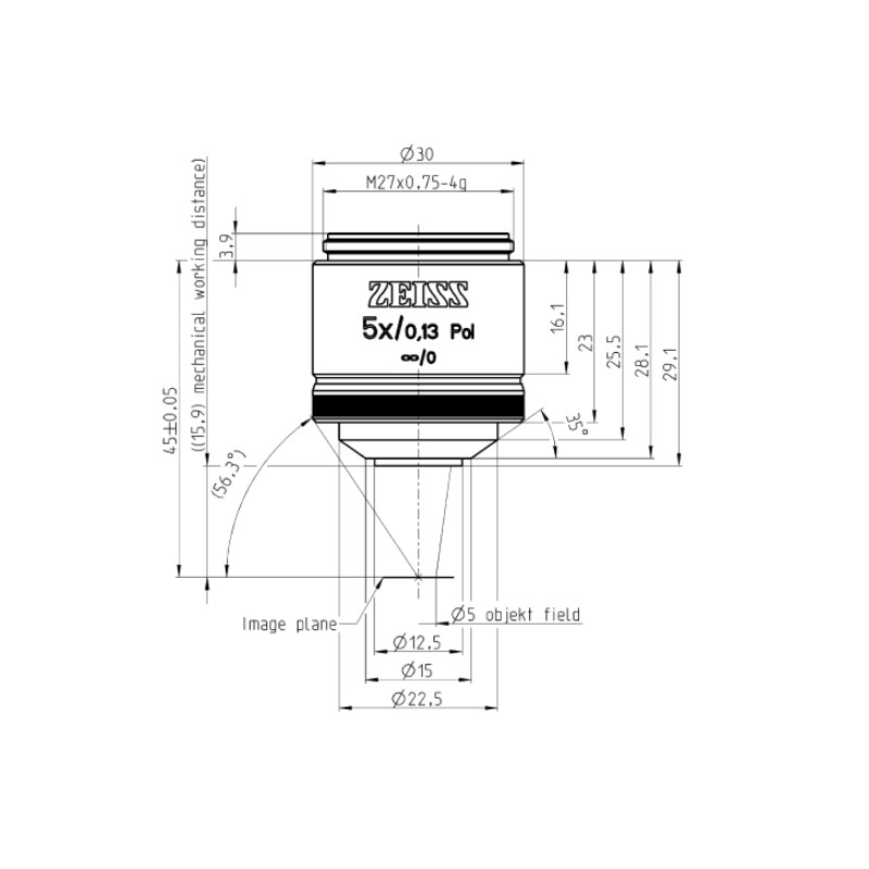 ZEISS Objective EC Epiplan-Neofluar, POL,  5x/0,13; wd=15,8mm