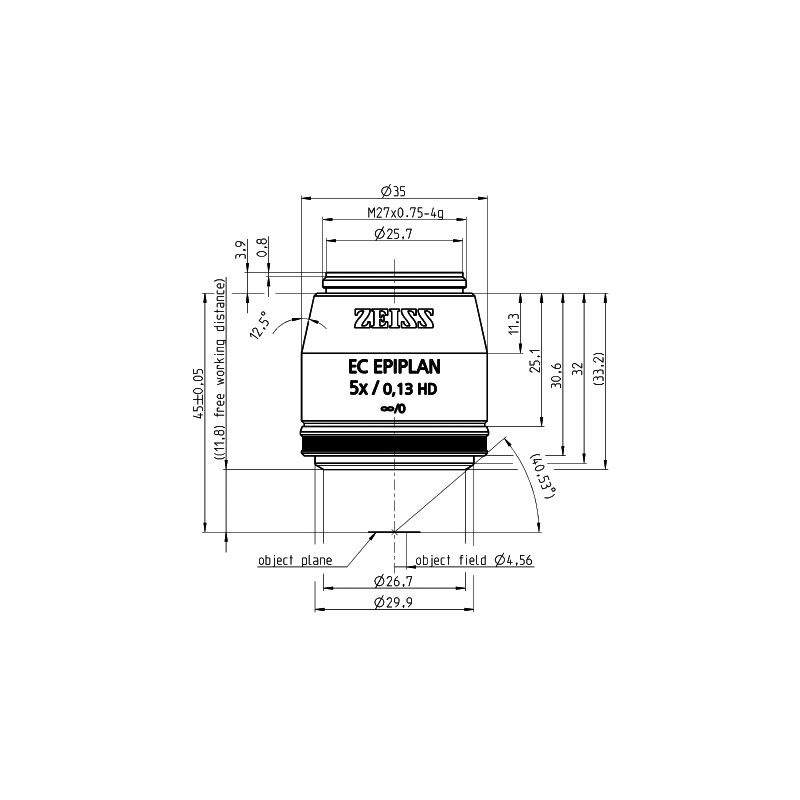 ZEISS Objetivo EC Epiplan 5x/0,13 HD wd=11,8mm