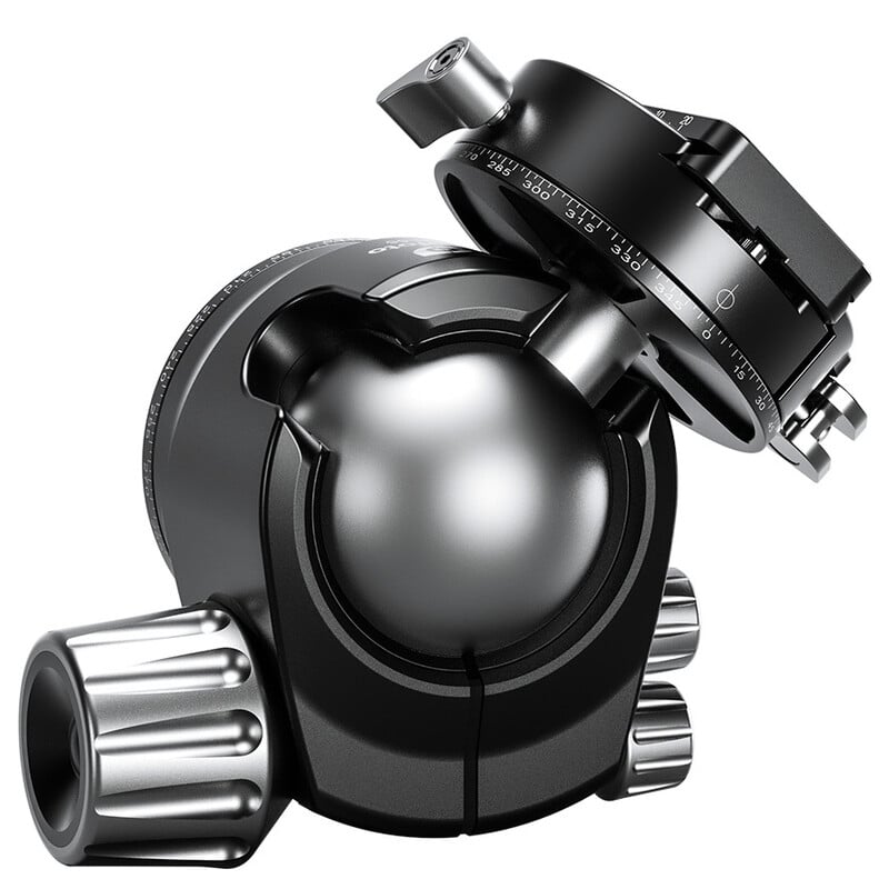 Leofoto Tripod ball-head LH-55PCL with panorama plate and quick-release coupling
