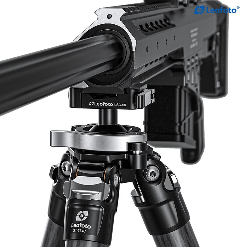 Leofoto ST-364C carbon tripod with rifle mount