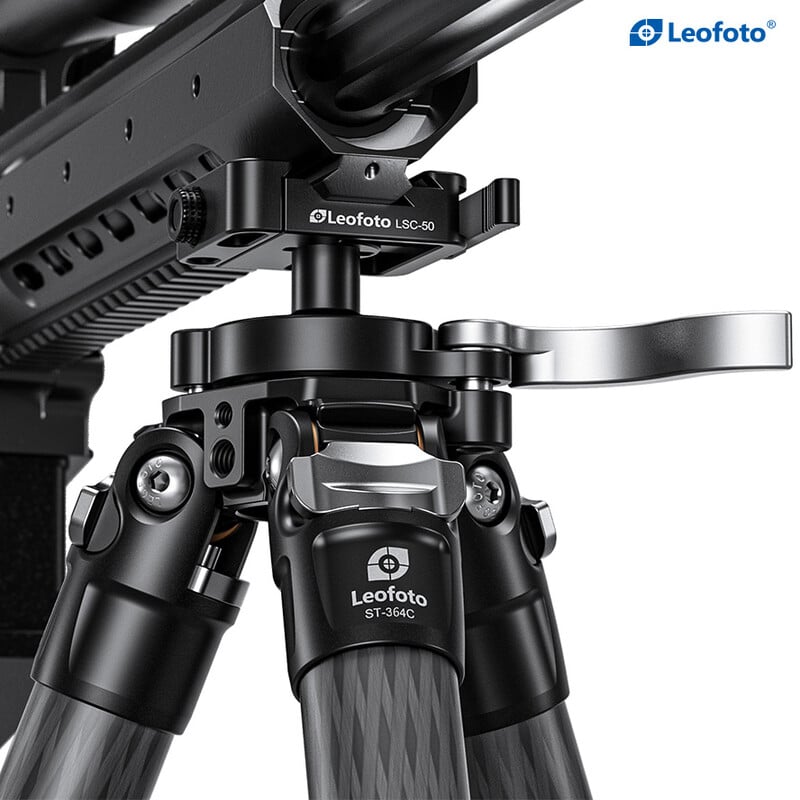 Leofoto ST-364C carbon tripod with rifle mount