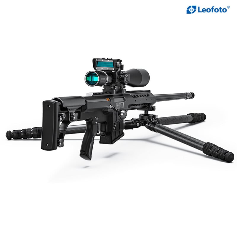 Leofoto ST-364C carbon tripod with rifle mount