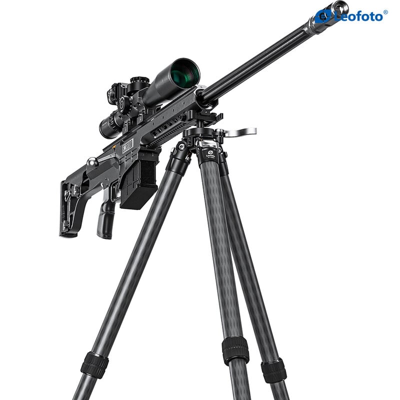 Leofoto ST-364CL carbon tripod with rifle mount