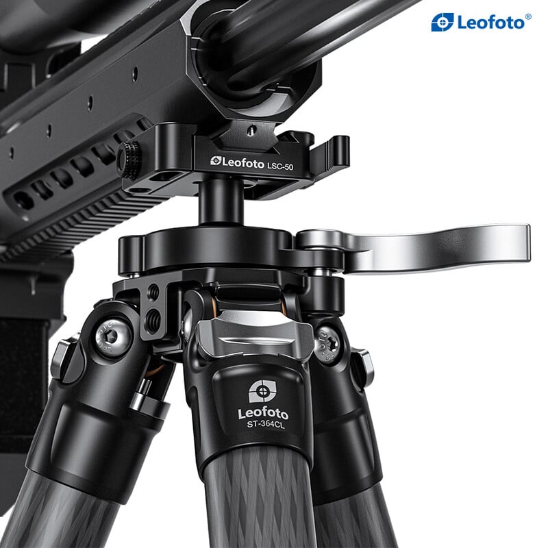 Leofoto ST-364CL carbon tripod with rifle mount