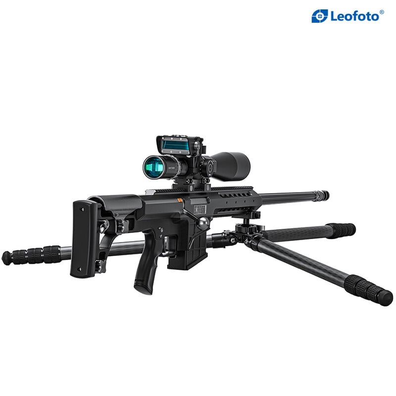 Leofoto ST-364CL carbon tripod with rifle mount