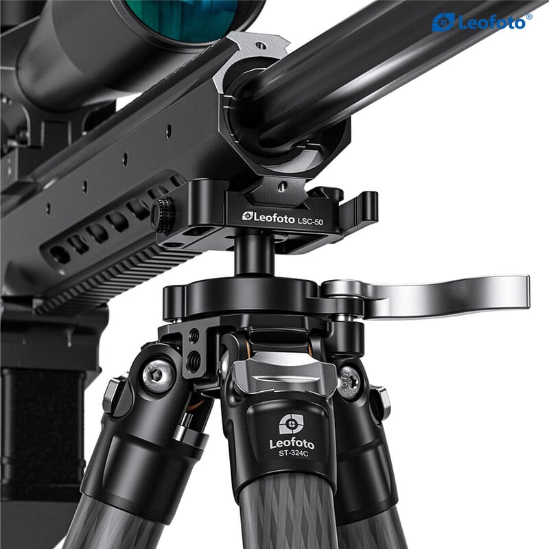 Leofoto ST-324C carbon tripod with rifle mount