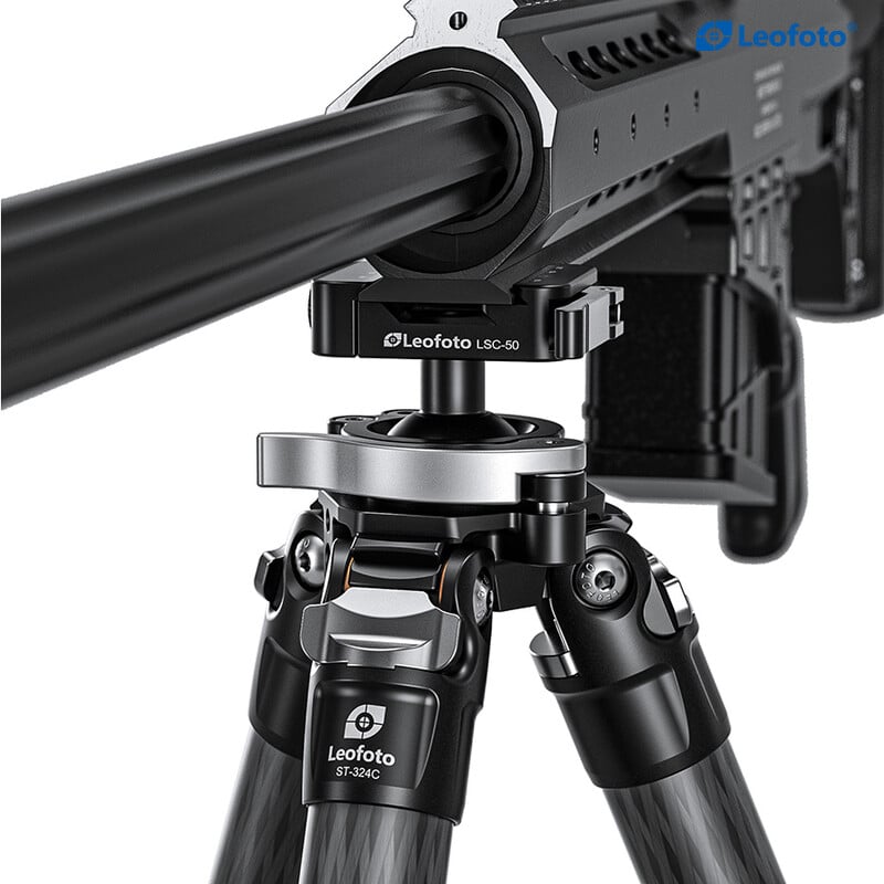 Leofoto ST-324C carbon tripod with rifle mount