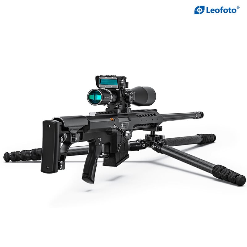 Leofoto ST-324C carbon tripod with rifle mount