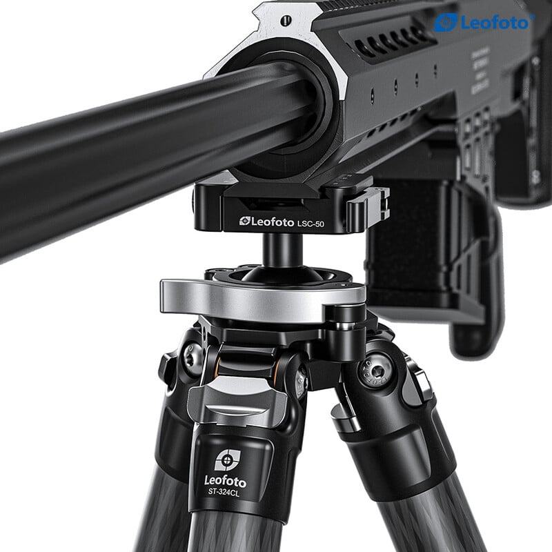 Leofoto ST-324CL carbon tripod with rifle mount