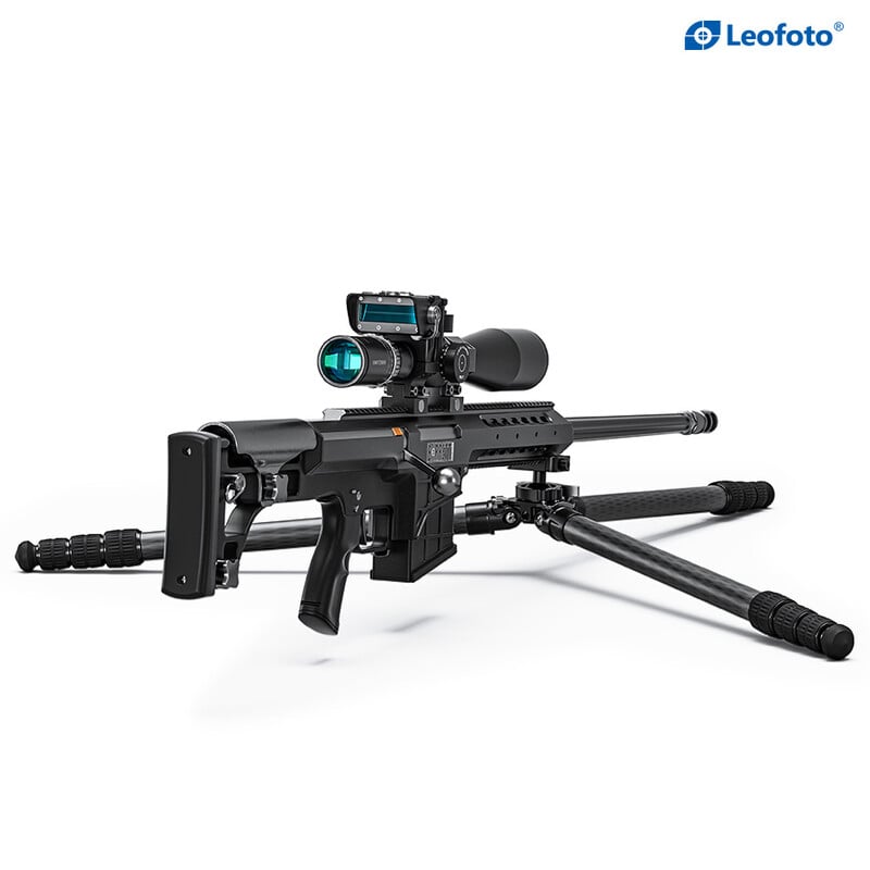 Leofoto ST-324CL carbon tripod with rifle mount