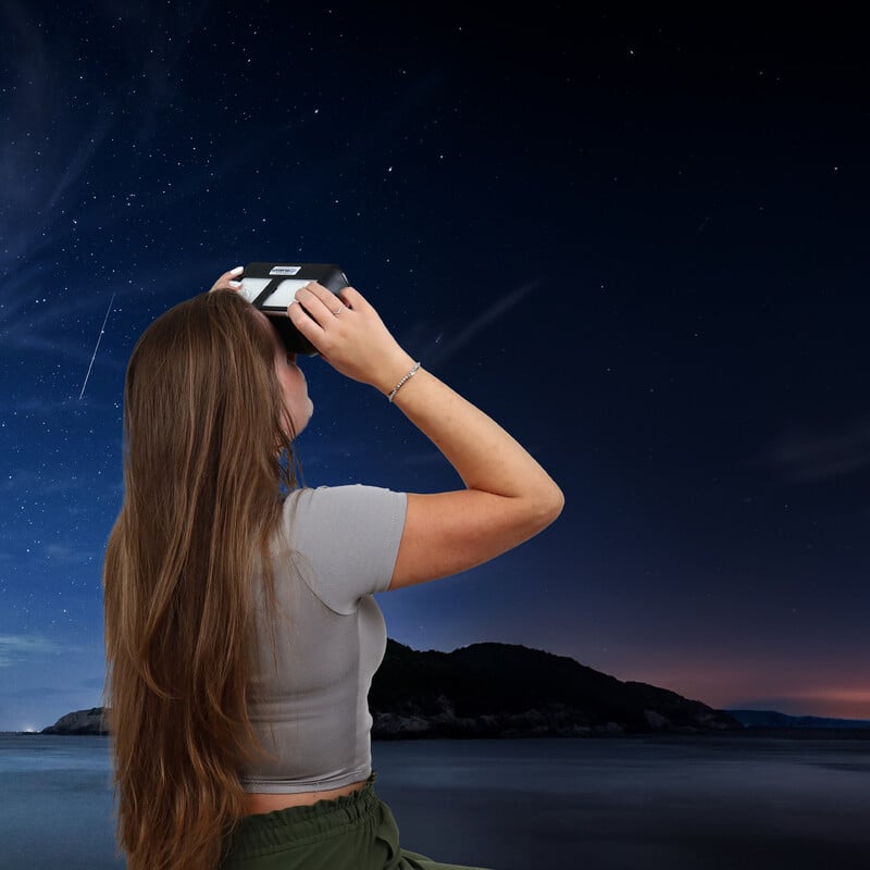 Omegon Thuis-planetarium Universe2Go+ + Sonnenfinsternisbrille Solar Safe Deluxe