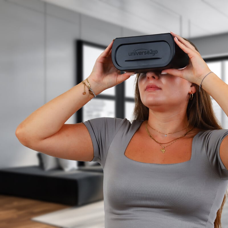 Omegon Personal planetarium Universe2Go+ + Sonnenfinsternisbrille Solar Safe Deluxe