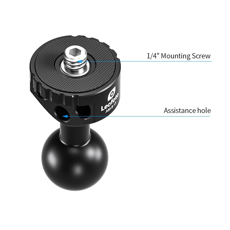 Leofoto AM-8-13 joint with 1/4" screw and contact surface