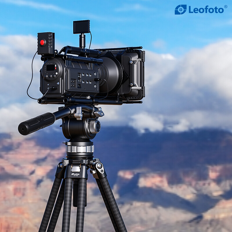 Leofoto Carbon tripod LVC-193 double tube + BV-15 video tilt head