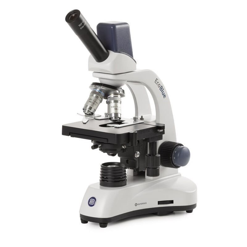 Euromex Microscoop EC.1155, mono, Digitaal, 40x-1000x, DL, LED, 10x/18 mm, Kruistafel, 5 MP