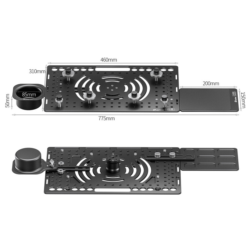 Leofoto Mounting LCH-3 Kit laptop holder with mousepad and cup holder