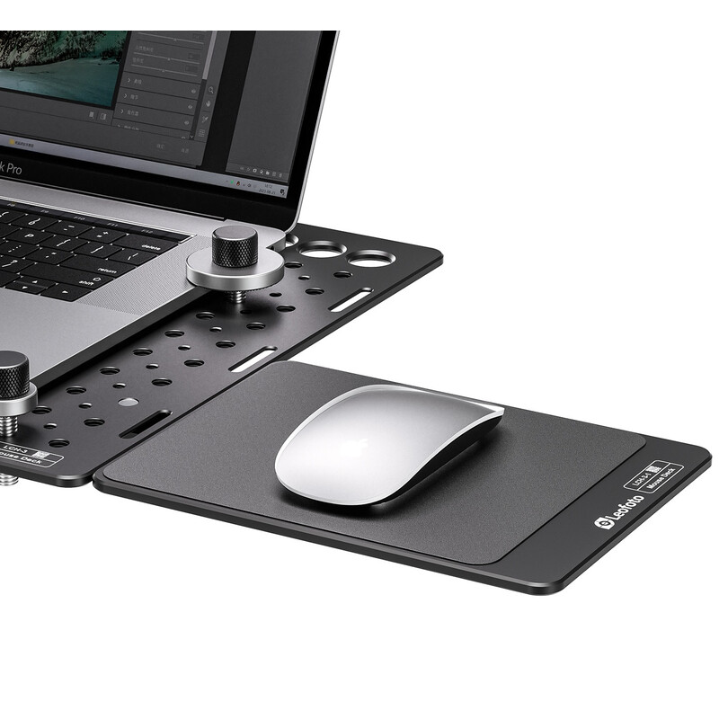 Leofoto Mounting LCH-3 Kit laptop holder with mousepad and cup holder