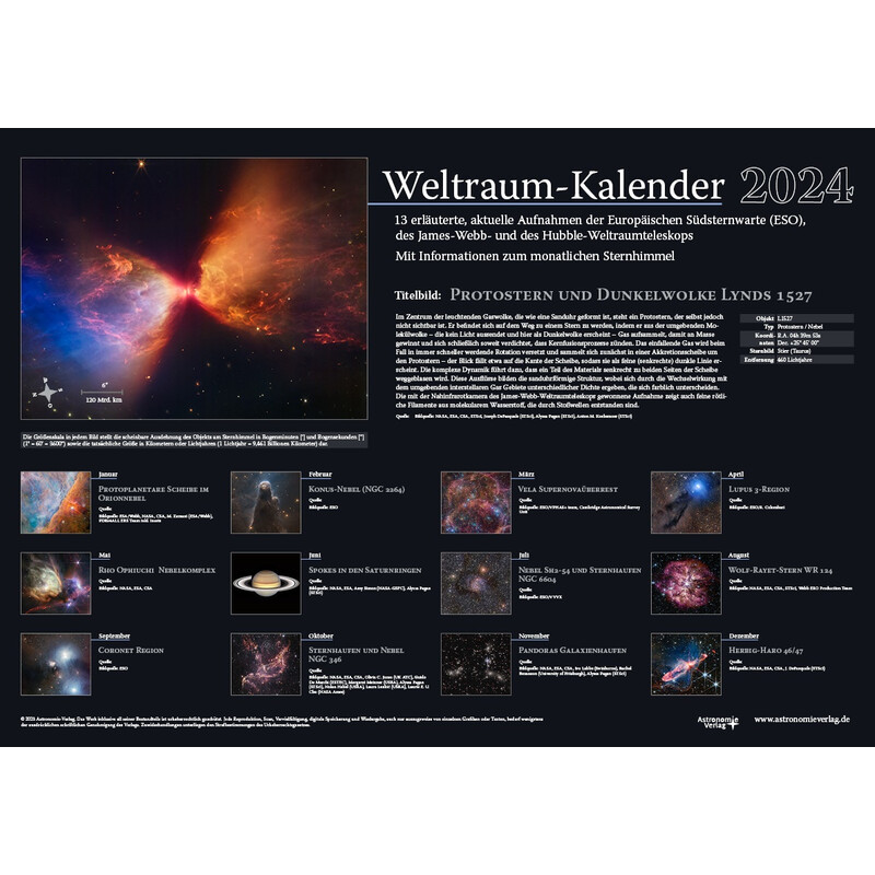 Astronomie-Verlag Calendario Weltraum-Kalender 2024