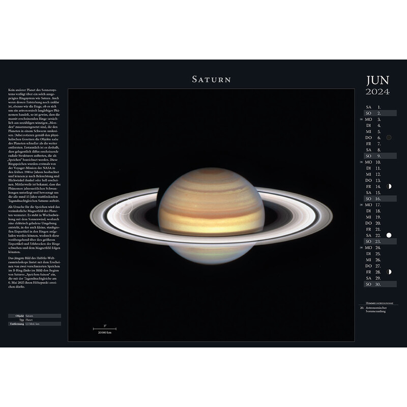 Astronomie-Verlag Calendario Weltraum-Kalender 2024