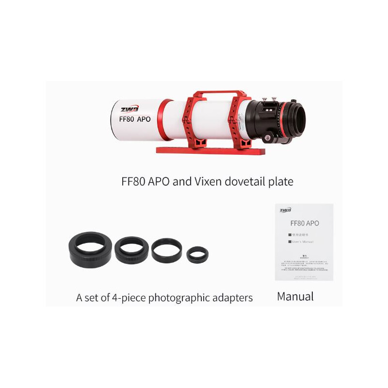 ZWO Apochromatic refractor AP 80/600 FF80