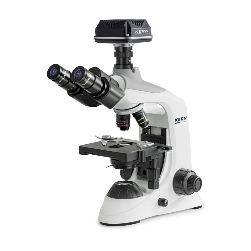 Kern Set de microscopio digital, OBE 124C825, HF, digital, 1,25 Condensador de Abbe, fijo, USB 2.0, 40-400x, Dl, 3W LED, DIN, 5,1 MP