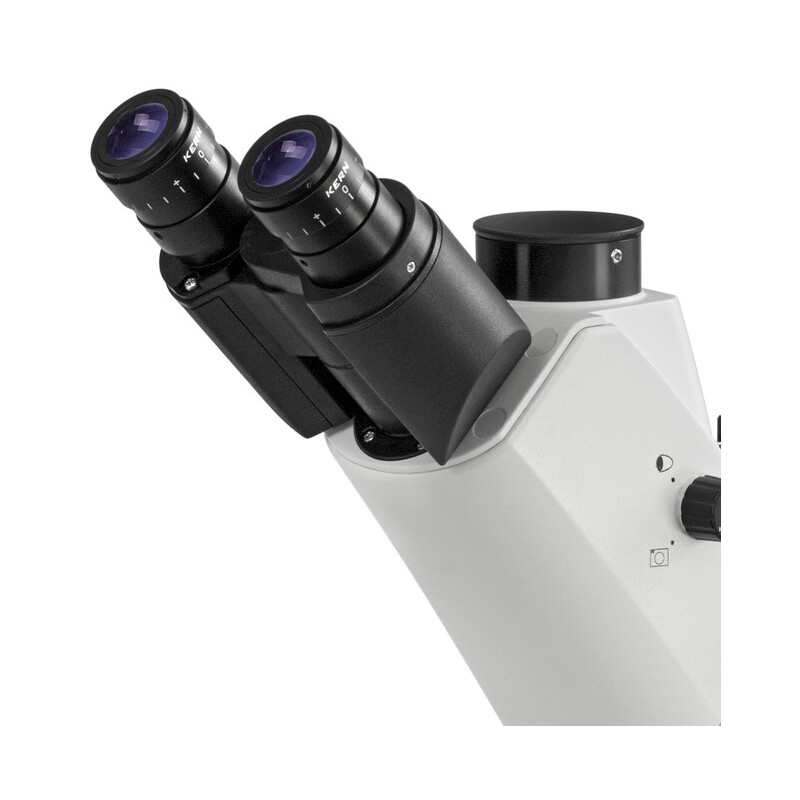 Kern Microscopio invertito OCM 167, FL, PH, trino, Condensatore fisso Abbe N.A. 0,3, 10x-40x, Al, Dl, LED 5W