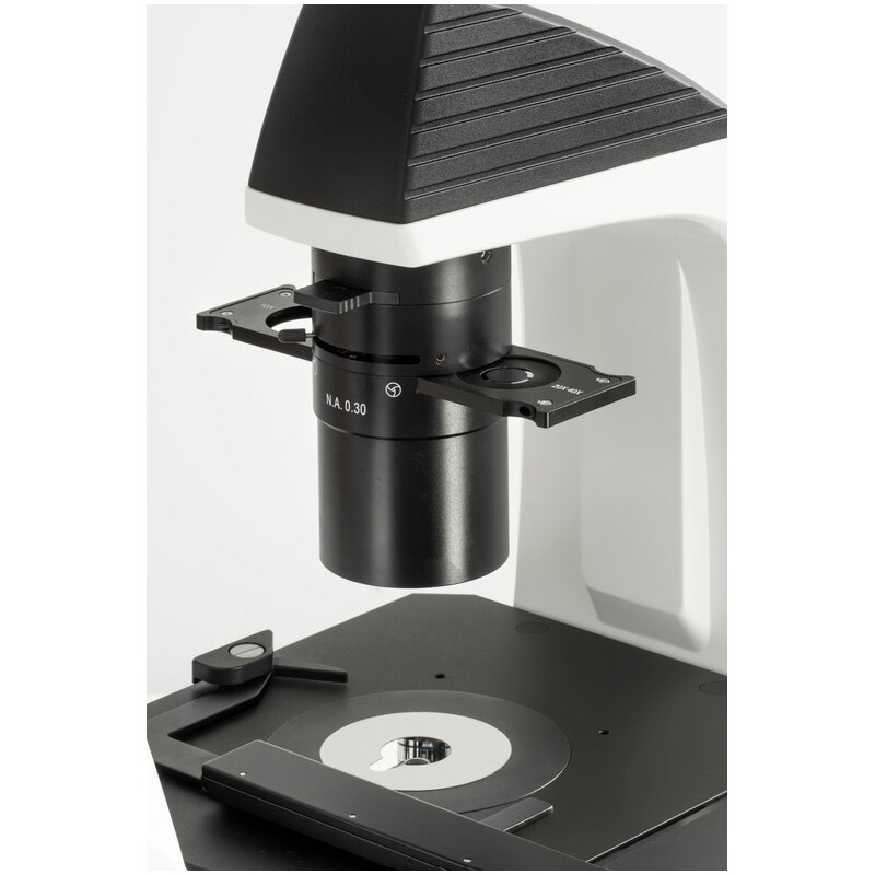 Kern Microscopio invertito OCM 168, FL, PH, trino, condensatore fisso Abbe N.A. 0,3, 10x-40x, LED 5W, Al/Dl
