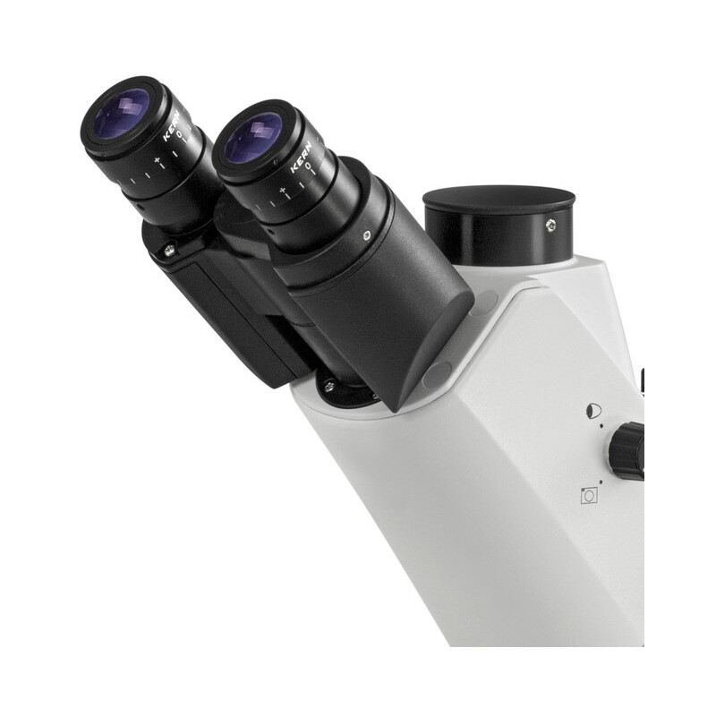 Kern Microscopio invertito OCM 168, FL, PH, trino, condensatore fisso Abbe N.A. 0,3, 10x-40x, LED 5W, Al/Dl