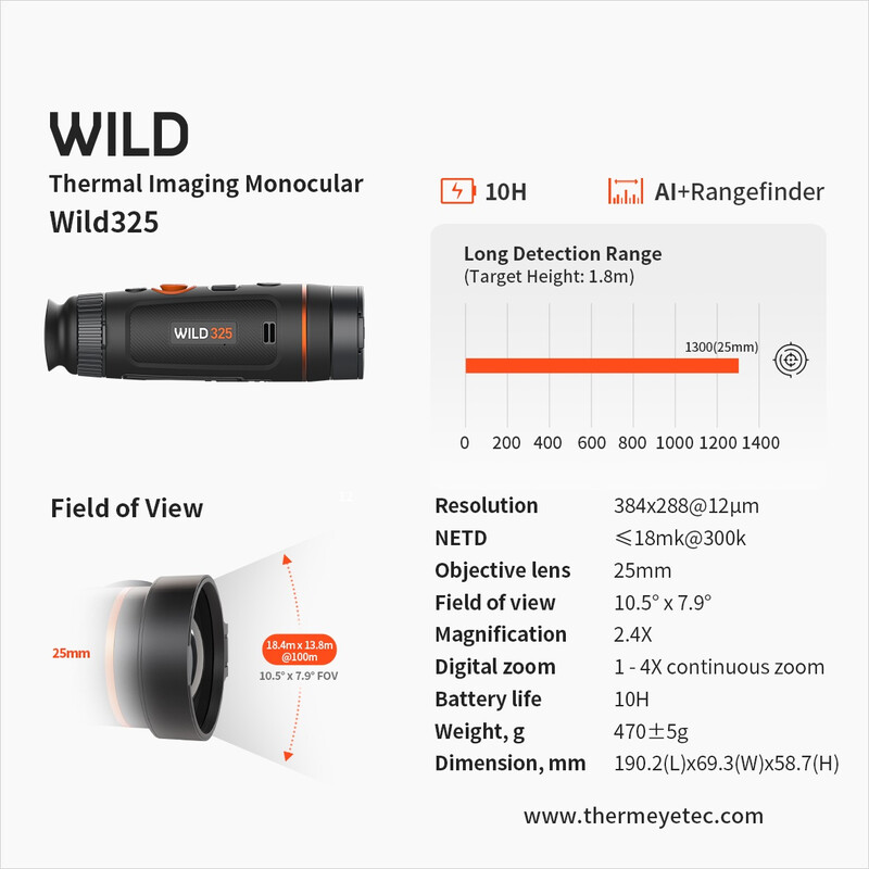 ThermTec cámara térmica Wild 325
