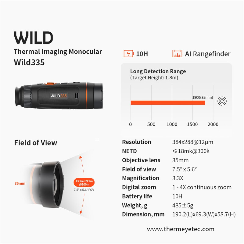 ThermTec warmtebeeldcamera Wild 335