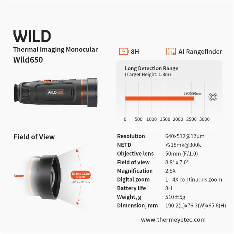 ThermTec Thermal imaging camera Wild 650