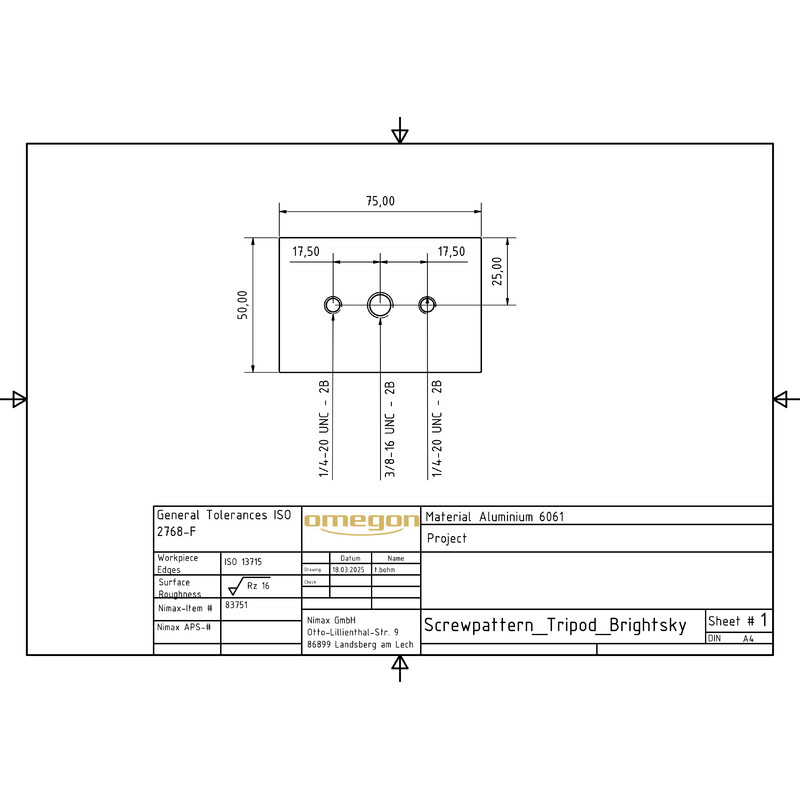 Omegon Binoculares Brightsky ED-APO 30x100 - 90° + funda